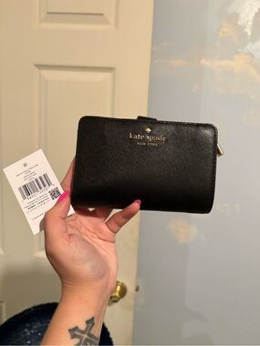 Kate Spade NWT Medium Compact Bifold Wallet Black